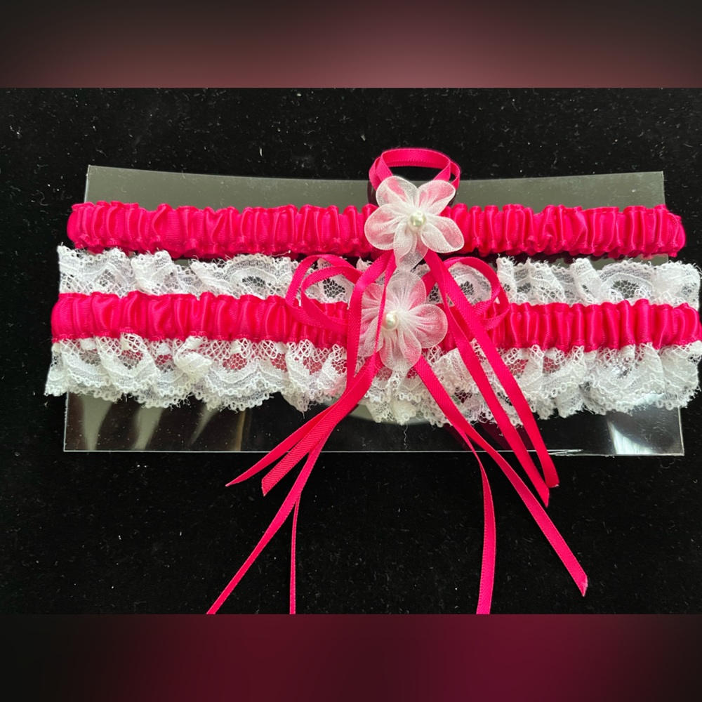 Bridal Garter Set- Fuchsia